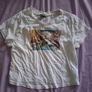 Wild Fable Crop Top Tee Short Sleeve, L, White